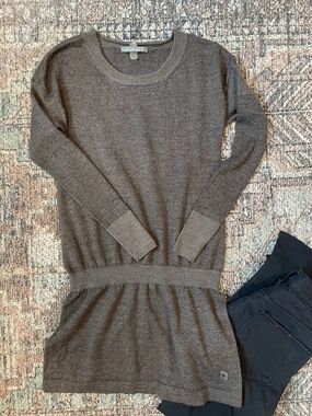 Smartwool Merino Wool Blend Tunic Sweater Small Brown Lightweight Hiking Travel